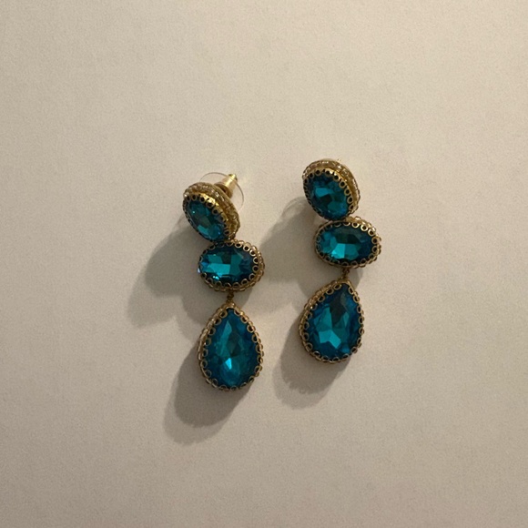 Deepa Gurnani Drop Earrings. Acqua like new - Picture 1 of 5
